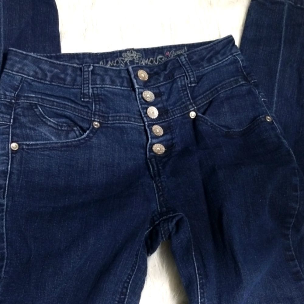Almost Famous Button Fly High Rise Jeans - Picture 2 of 5